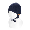 Merino wool-blend knit hat with visor NAVY BLUE