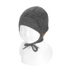 Merino wool-blend knit hat with visor LIGHT GREY