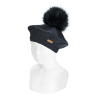 Béret point mousse avec pompom synthétique BLEU MARINE