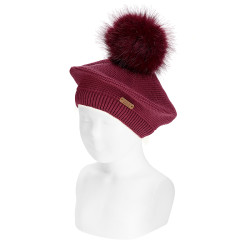 Garter stitch beret with...