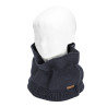 Flounced garter stitch snood scarf NAVY BLUE