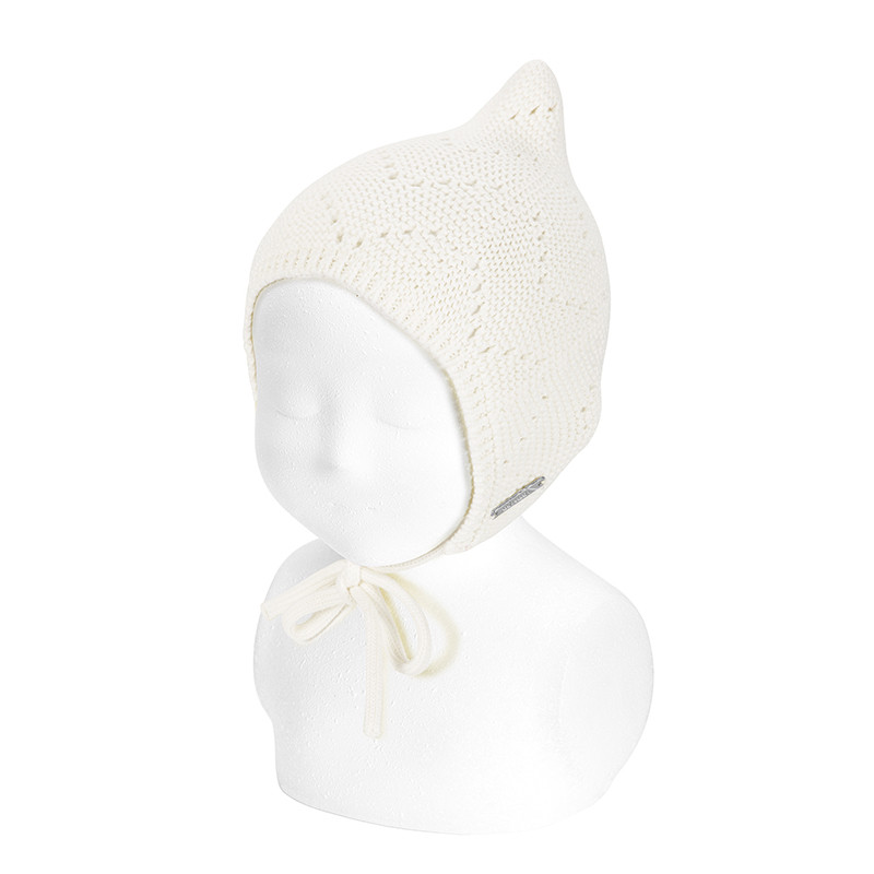 Cuffietta da elfo a punto links traforata LATTE