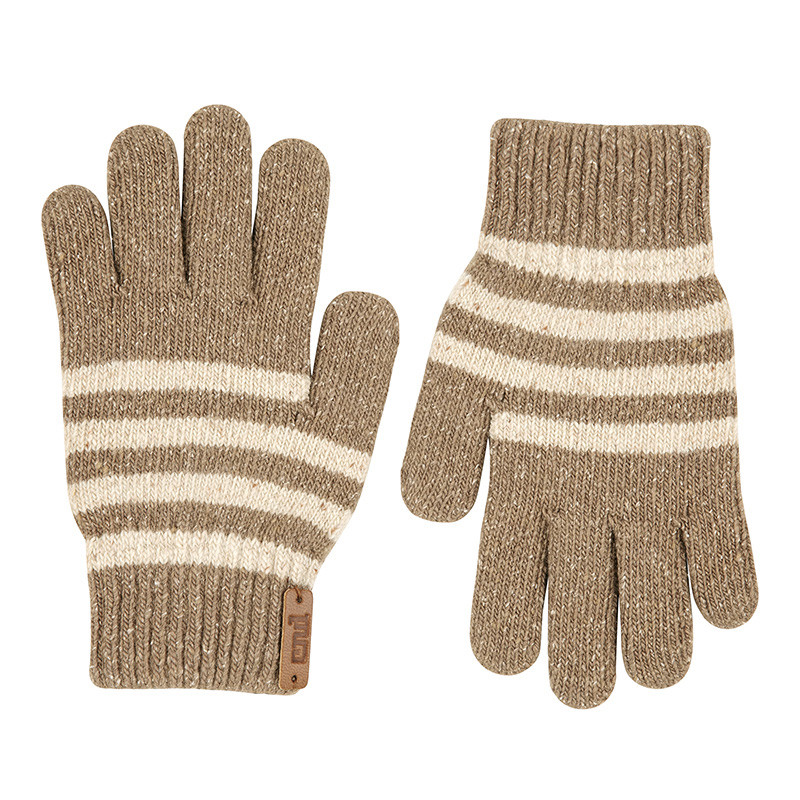 Tweed striped gloves BROWN TWEED