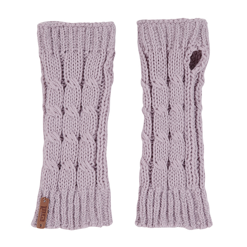 Mitones relieve trenzas MADREPERLA