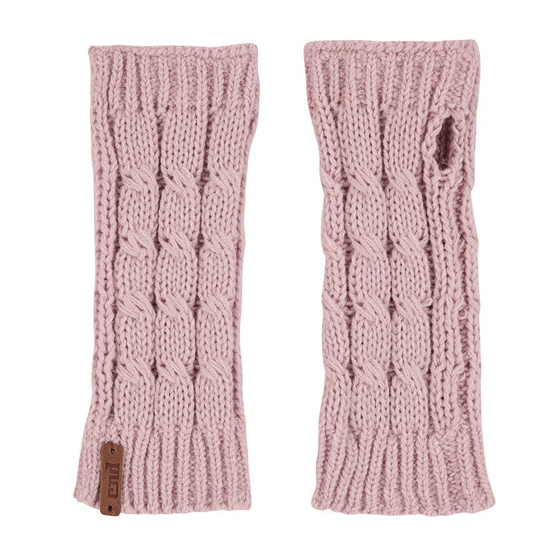 Mitones relieve trenzas ROSA PALO