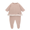 Set punto legaccio tulle (maglione+leggings piedi) ROSA ANTICO
