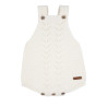 Garter stitch baby rompers with openworkdetails CREAM