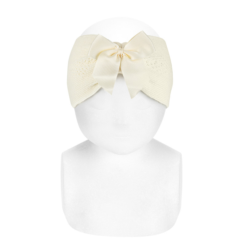 Merino wool blend openwork headband BEIGE