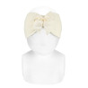 Merino wool blend openwork headband BEIGE