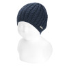Baby knit hat with braids LAPIS LAZULI