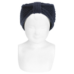 Turbante punto inglese BLU