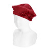 Bonnet point mousse et noeud en velours RED VELVET