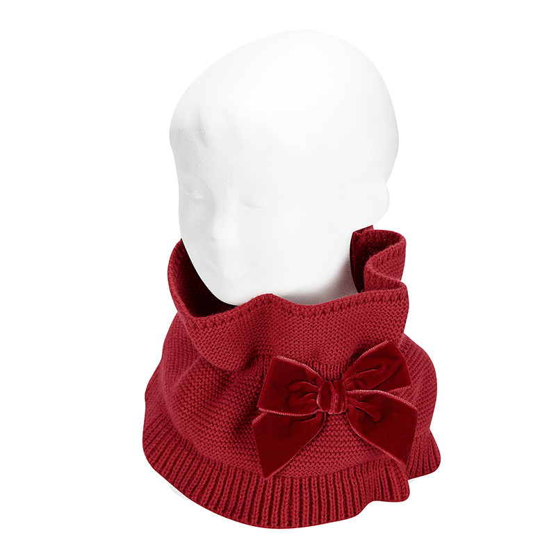 Scaldacollo arricciato con fiocco in velluto RED VELVET