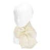 Bowknot garter stitch crossed snood-scarf BEIGE