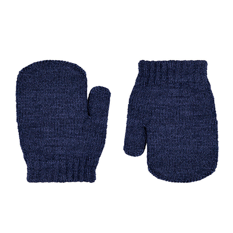 Muffole con pollice in misto lana merino BLU NAVY