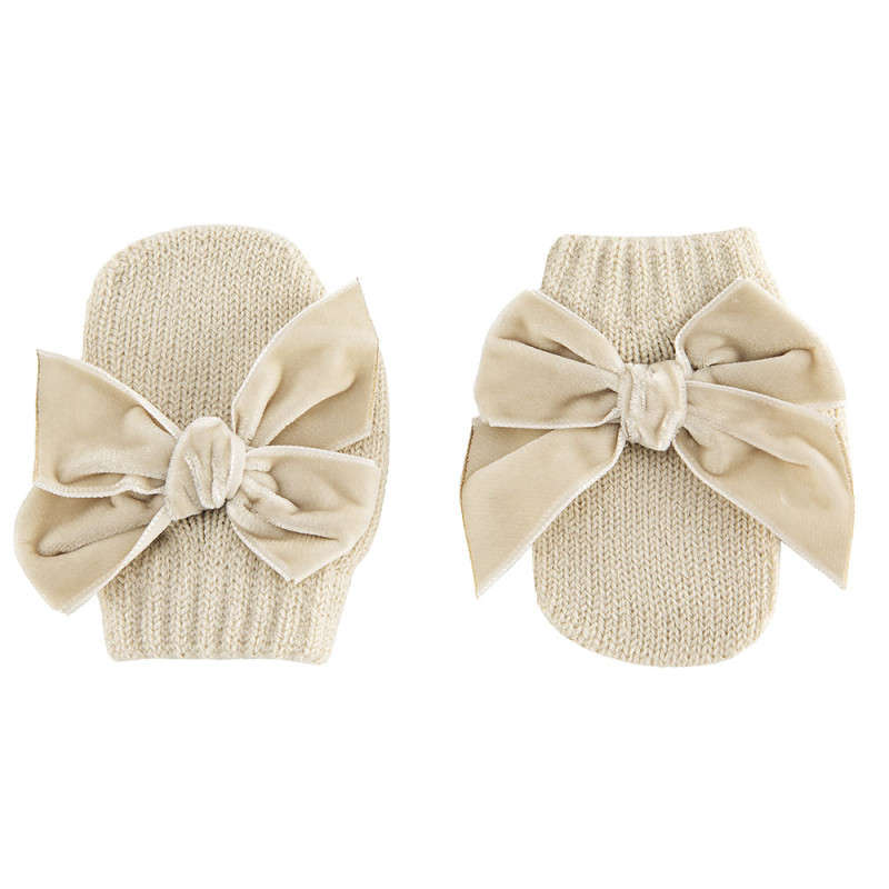 Muffole con pollice con fiocco velluto LINO