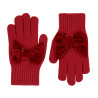 Gloves with giant velvet bow RED VELVET