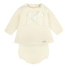 Velvet bow set (sweater + culotte) BEIGE