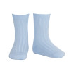 Mitjons curts bàsics canalé BLAU CLAR