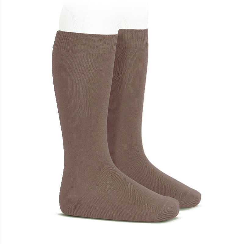 Chaussettes hautes basiques unies PRALINE