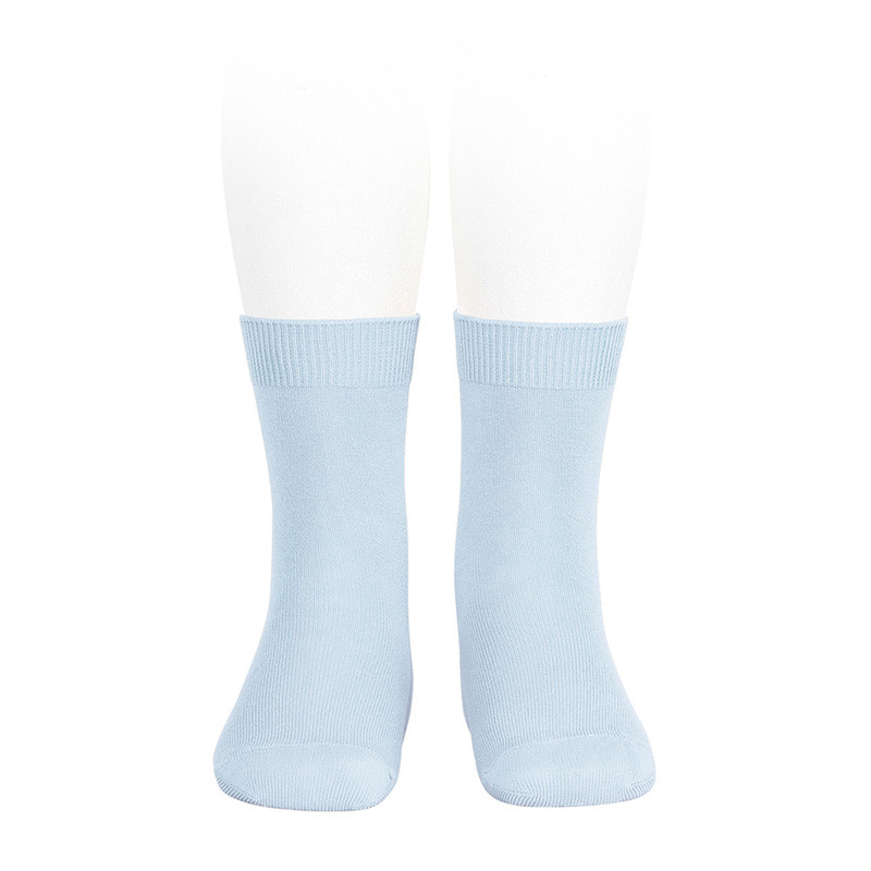 Plain stitch basic short socks BABY BLUE