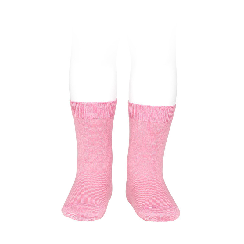 Chaussettes courtes unies basiques ROSE BONBON