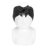 Fascia capelli filo brillante e fiocco grosgrain NERO