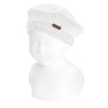 Garter stitch beret WHITE