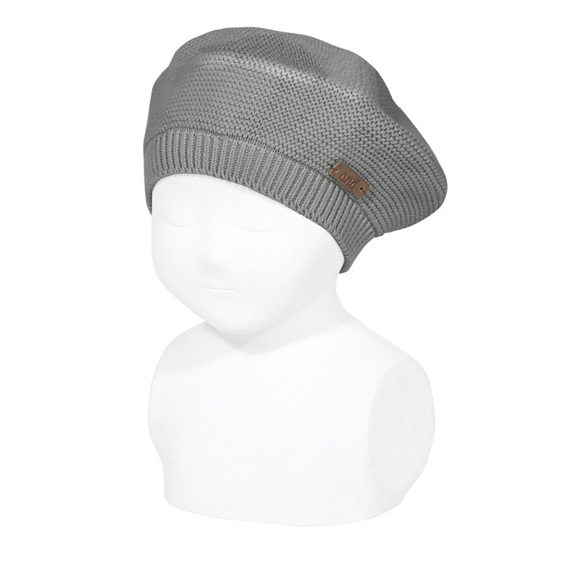 Béret point mousse GRIS CLAIR