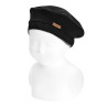 Garter stitch beret BLACK