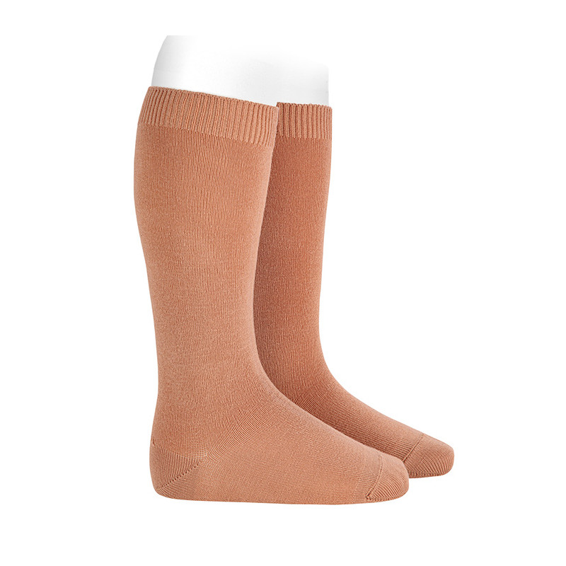 Chaussettes hautes basiques unies NOUGATINE