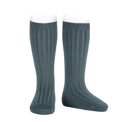 Basic rib knee high socks ZINC