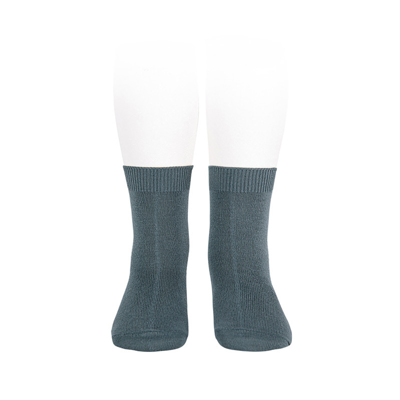 Plain stitch basic short socks ZINC
