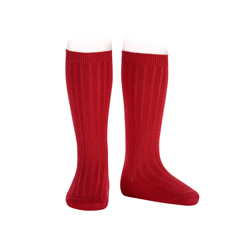 Chaussettes hautes côtelées RED VELVET