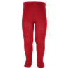 Plain stitch basic tights RED VELVET