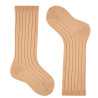 Calze lunghe a coste in misto lana merino BEIGE