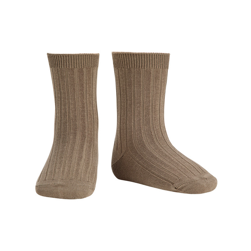 Calze corte basic a coste VISONE