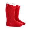 Calze lunghe a maglia rasata con merletto all orlo RED VELVET