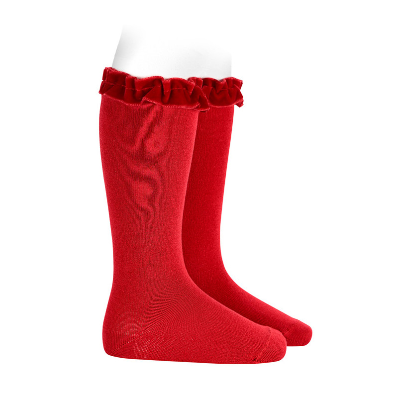 Calze lunghe con nastro in vellutto allorlo RED VELVET