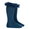 Tulle ruffle knee socks LAPIS LAZULI
