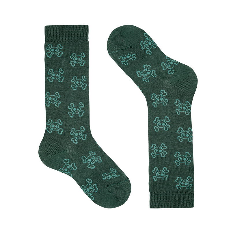 Skull fantasy knee-high socks PINE