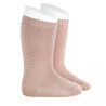 Mitjons alts punt malles girades ROSA VELL