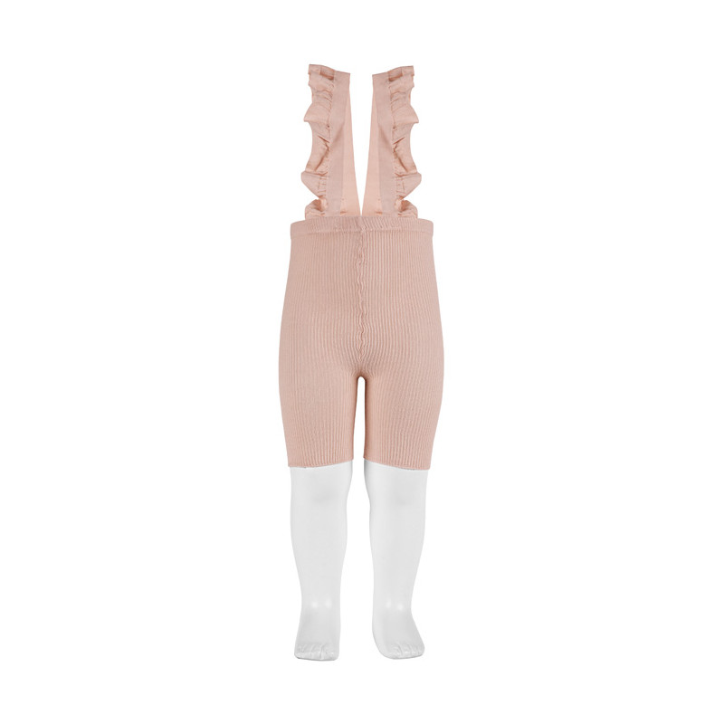 Leggings da ciclista bebè con bretelle elastiche ROSA ANTICO
