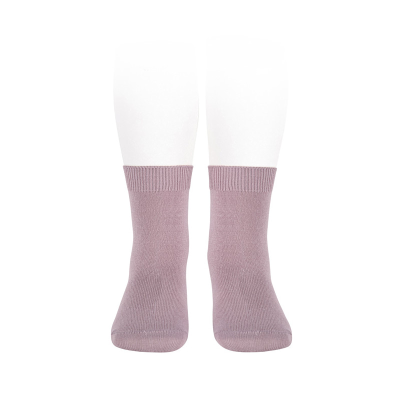 Chaussettes courtes unies basiques NACRE DE PERLE