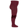 Collants unies noeud en velours GRENAT
