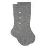 Calcetines altos con bodoques en el lateral GRIS CLARO