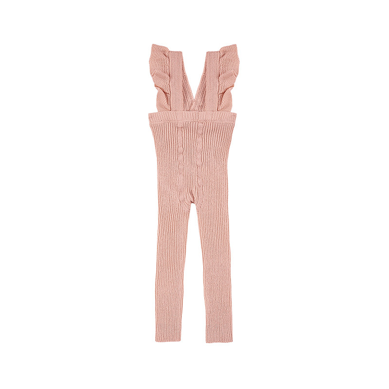 Flounced suspender cotton leggings OLD ROSE