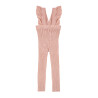 Flounced suspender cotton leggings OLD ROSE