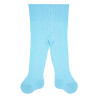 Plain knit tights with anti-pressure waist BABY BLUE
