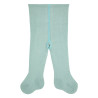 Plain knit tights with anti-pressure waist SEA MIST